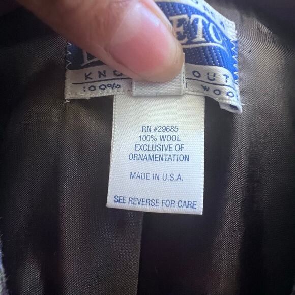 REAR Vintage Pendleton Blazer 100% Virgin Wool Tweed Houndstooth Women's Size 8 - Picture 8 of 8